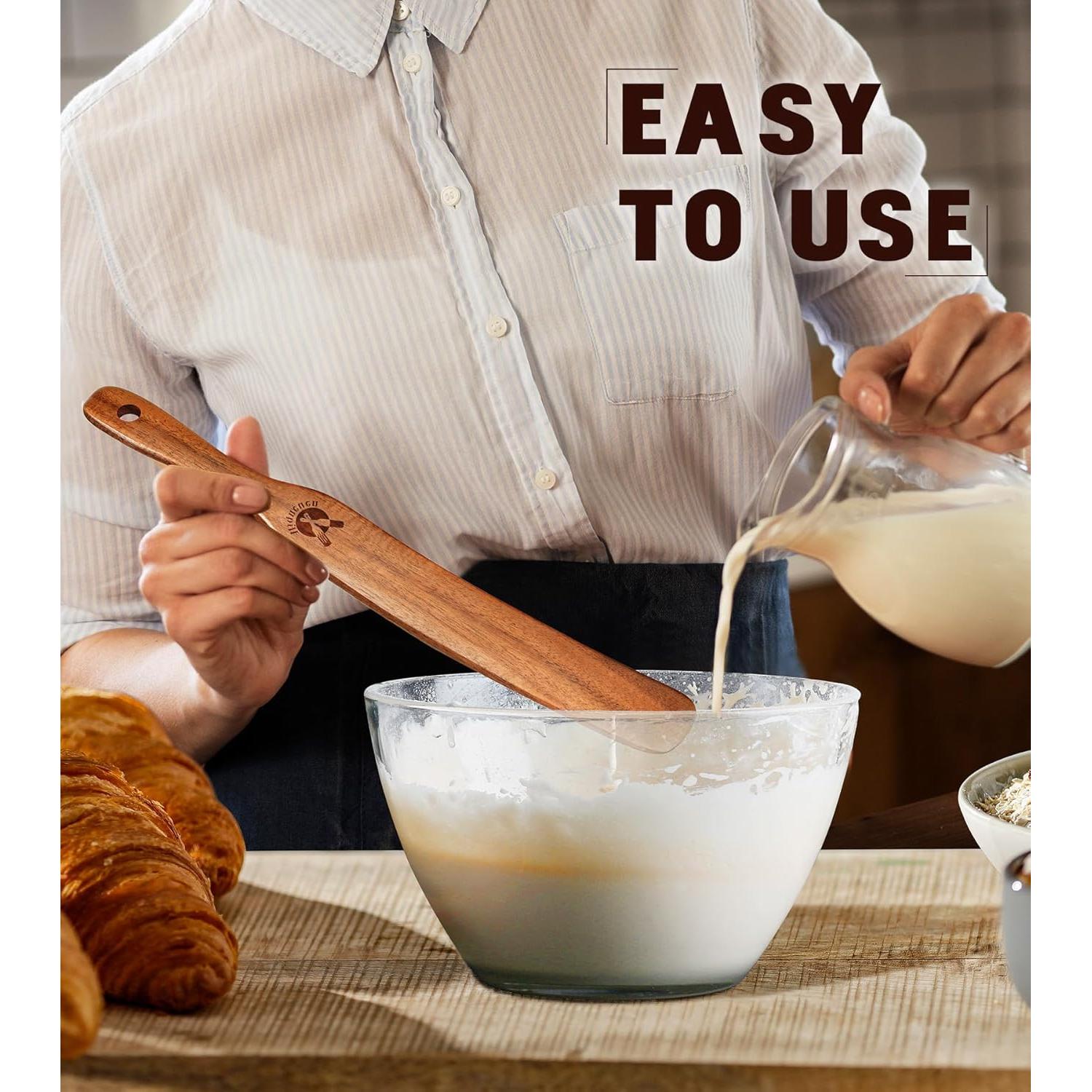 Espátula Delgada de Madera de Teca Hiqneuen 28 cm