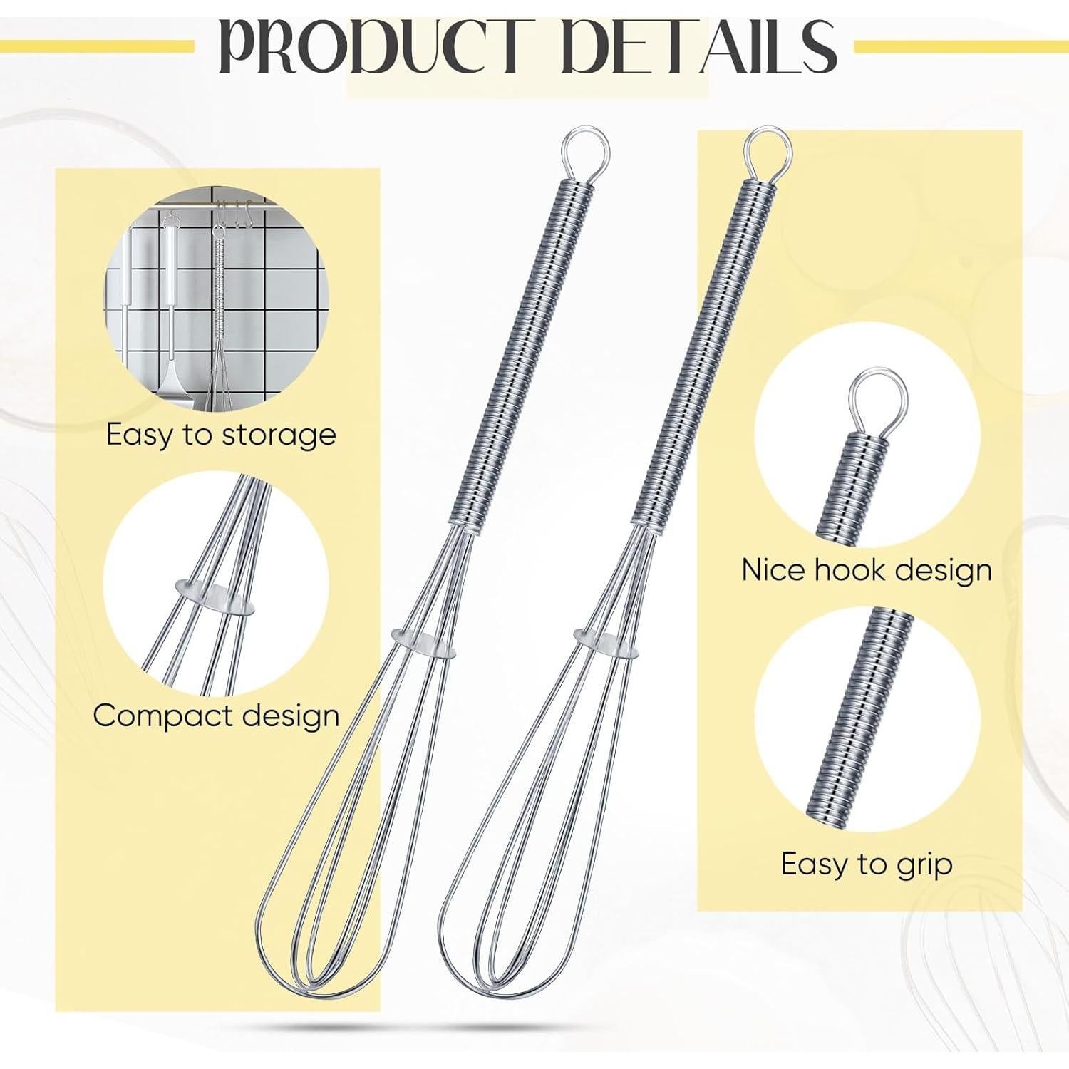 Mini Batidores de Acero Inoxidable Baderke 10 Pcs 15.24 cm