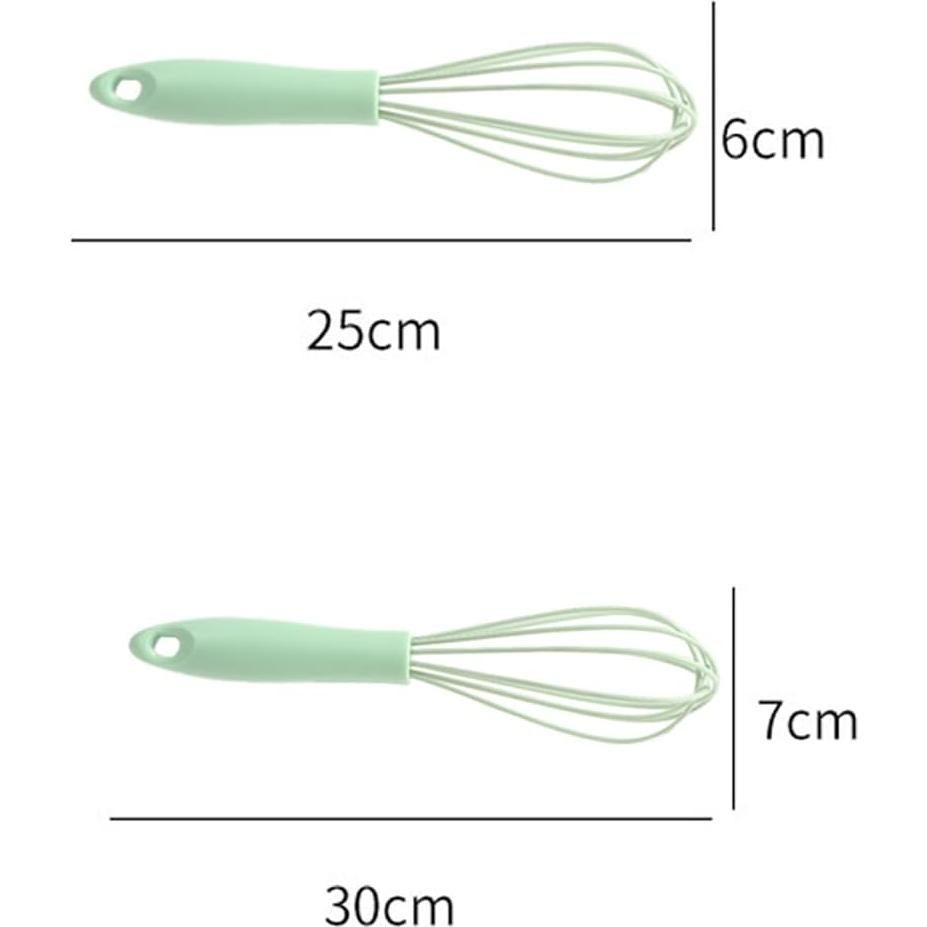 Leadigol 2PCS Silicone Whisk Egg Beater Egg Mixer Cook Kitchen Accessories Perfect for Non-Stick Cookware Milk and Egg Beater Blender