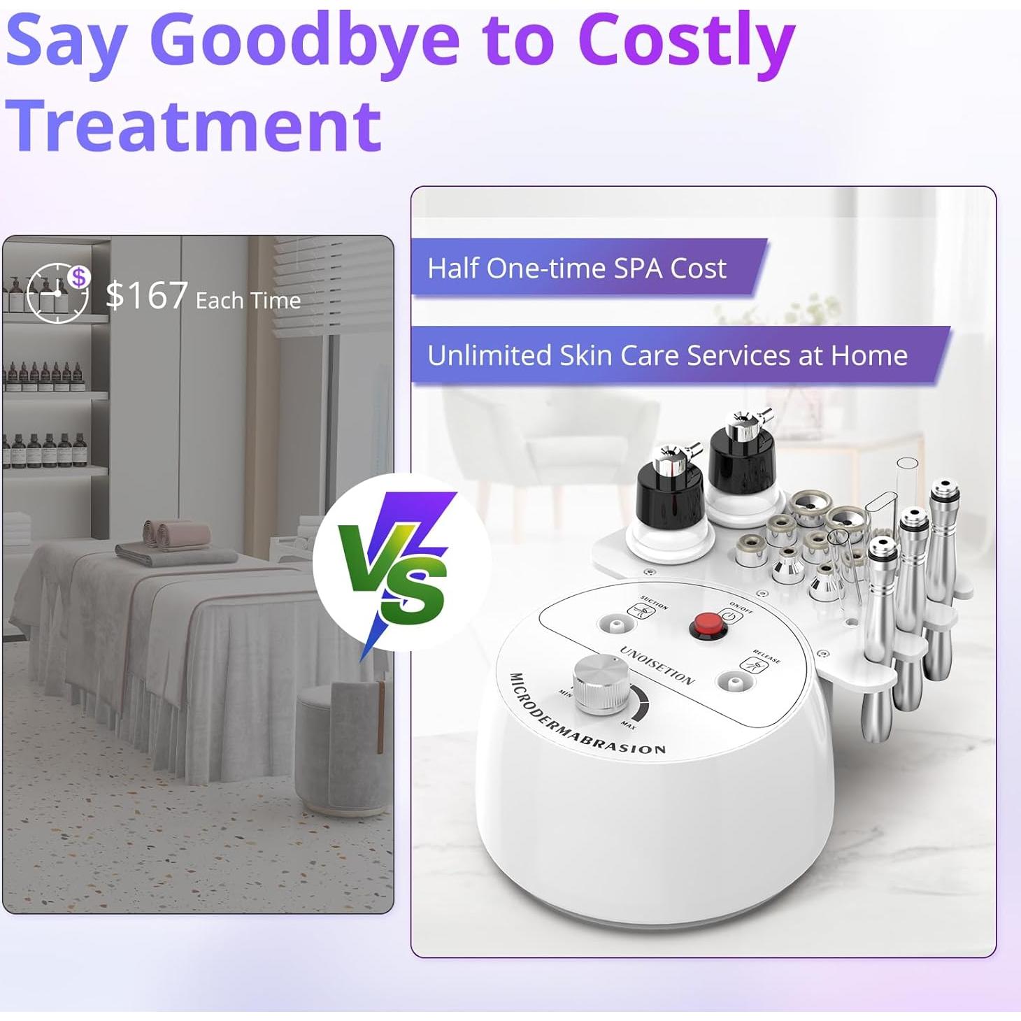 Máquina de Microdermoabrasión UNOISETION 3 en 1 Facial 18x13cm