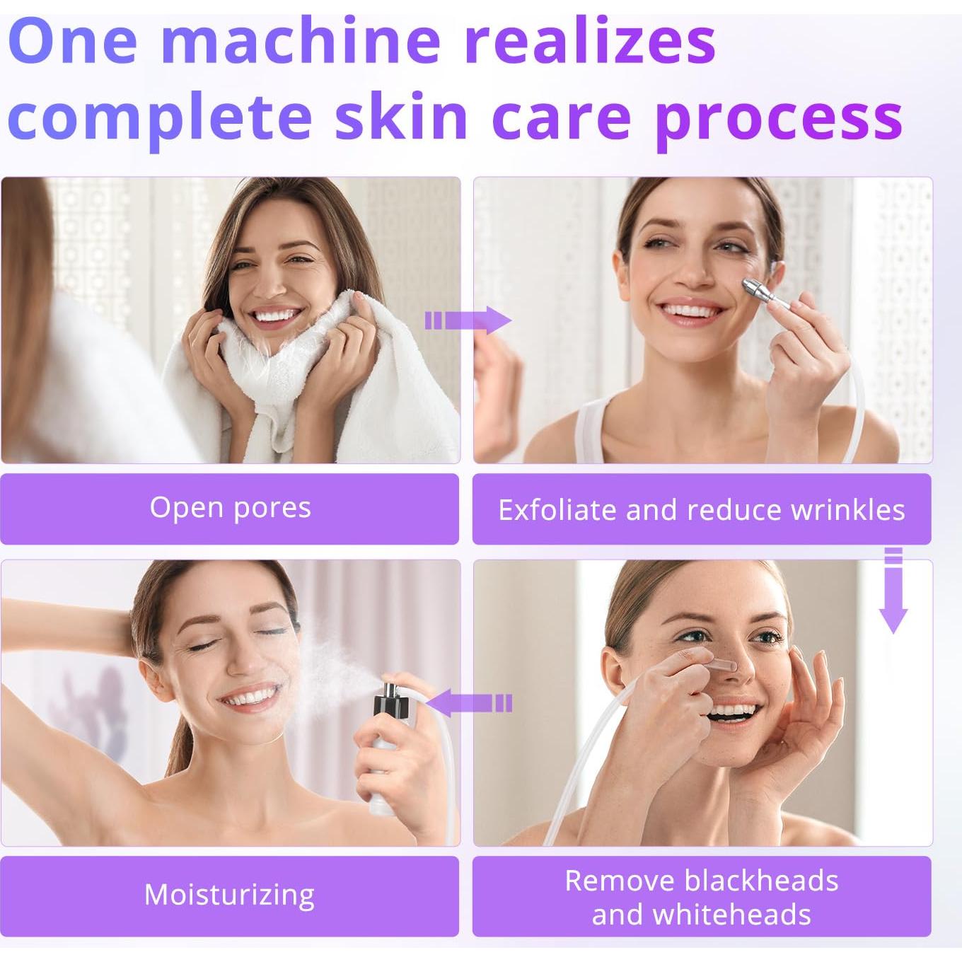 Máquina de Microdermoabrasión UNOISETION 3 en 1 Facial 18x13cm