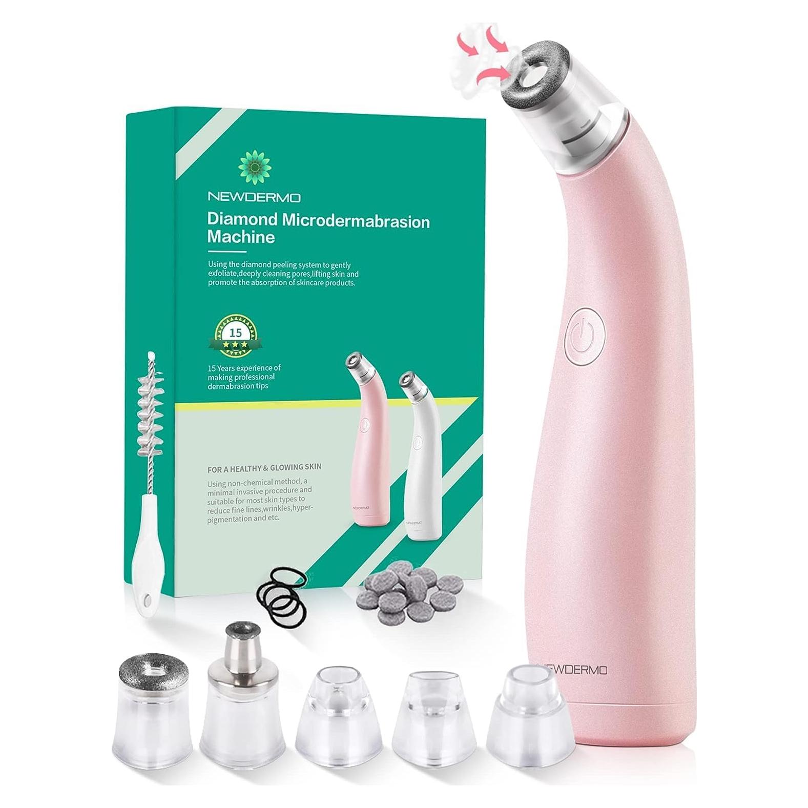 Máquina de Microdermoabrasión NEWDERMO Rosa 2-en-1 USB