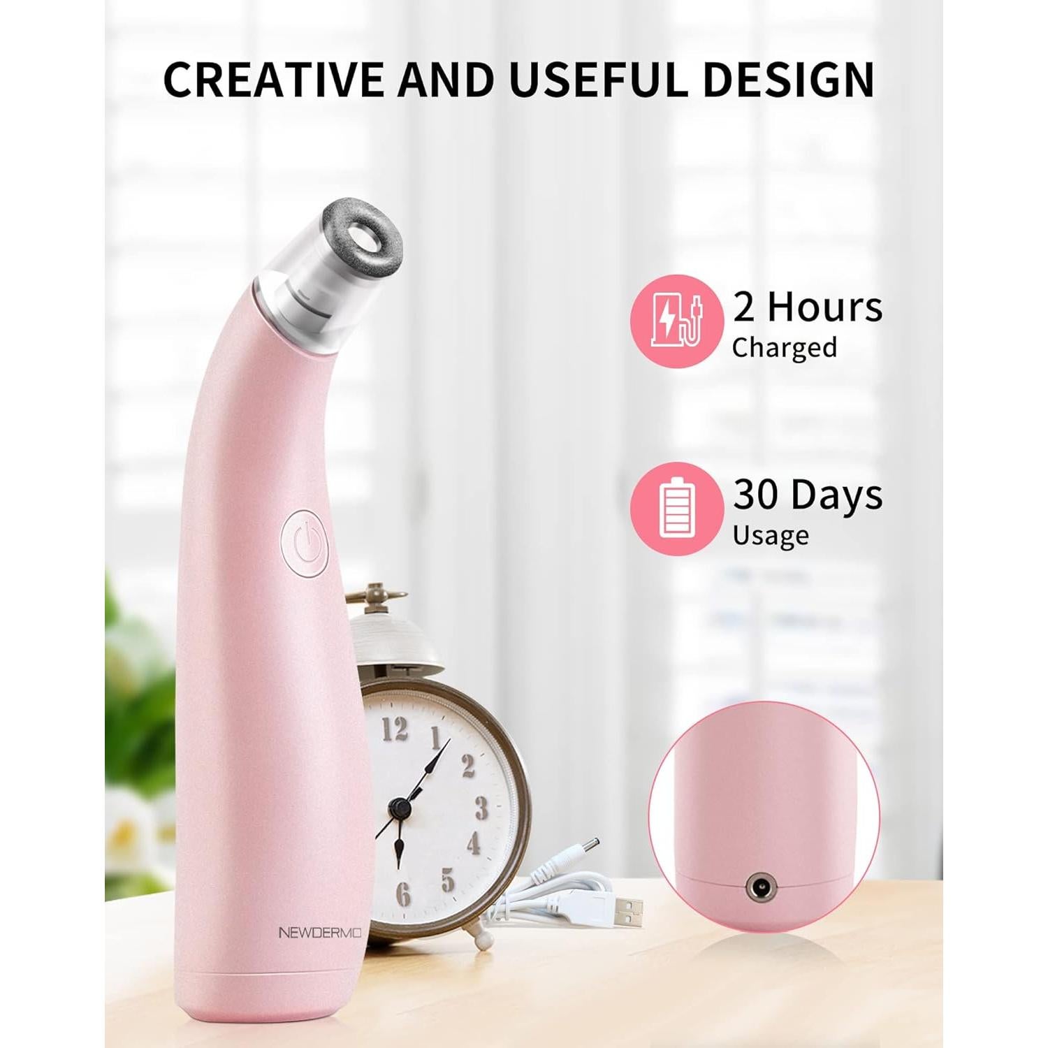 Máquina de Microdermoabrasión NEWDERMO Rosa 2-en-1 USB