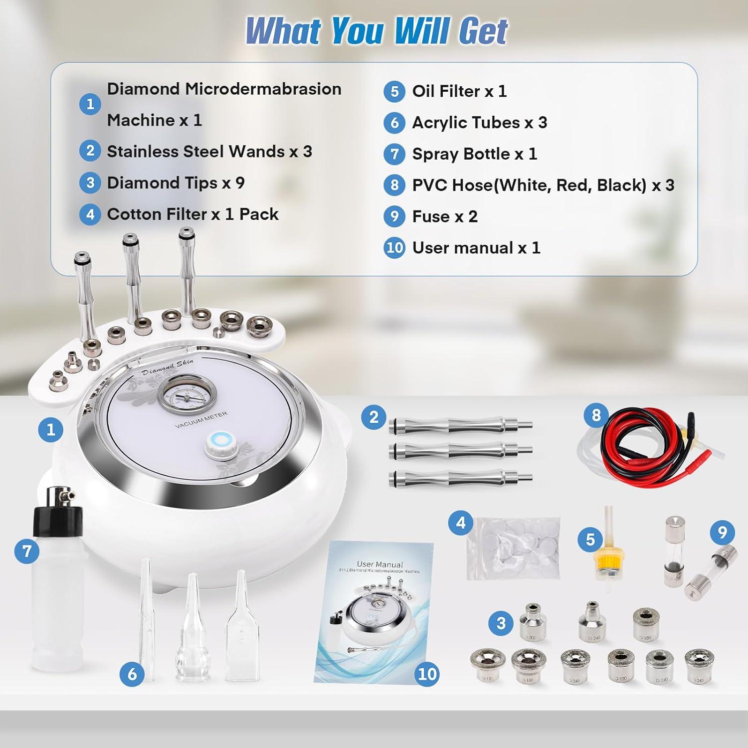 Máquina de Microdermoabrasión Diamante TopDirect 3 en 1 Profesional