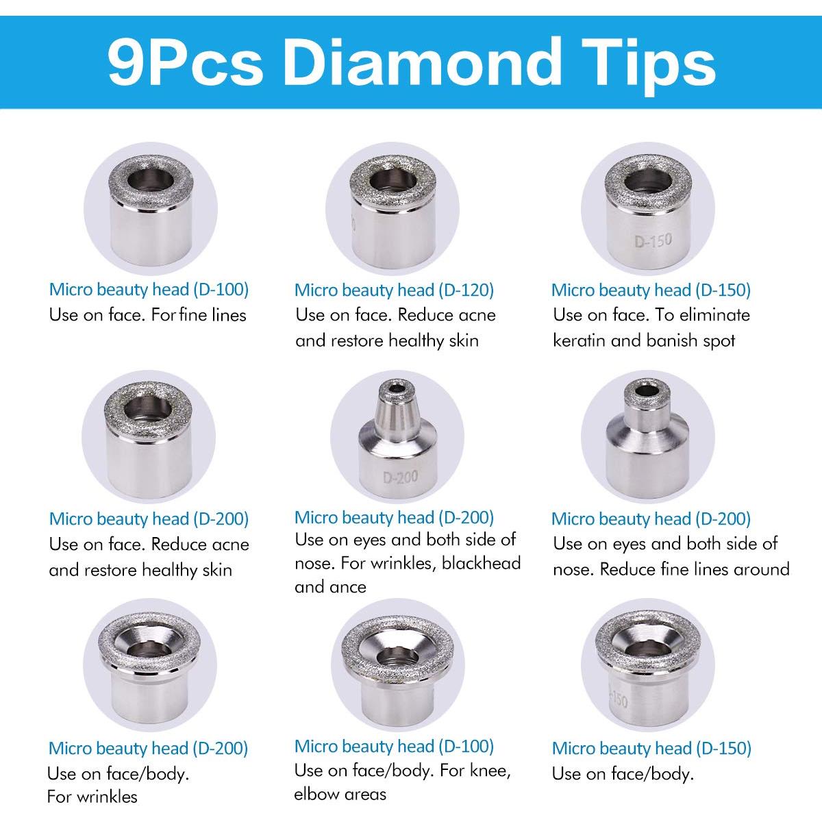 Máquina de Microdermoabrasión 3 en 1 Beauty Star con 9 Cabezas