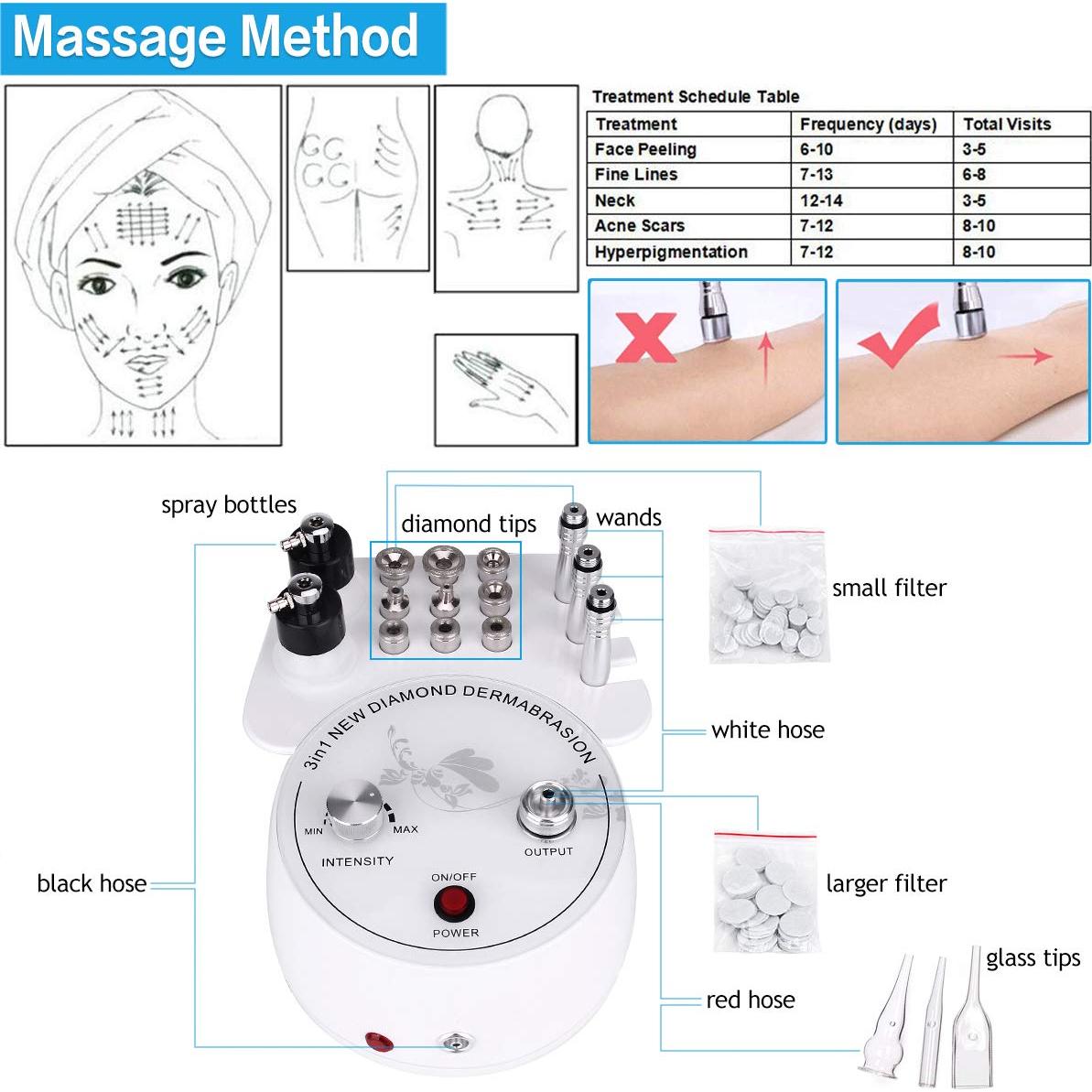 Máquina de Microdermoabrasión 3 en 1 Beauty Star con 9 Cabezas