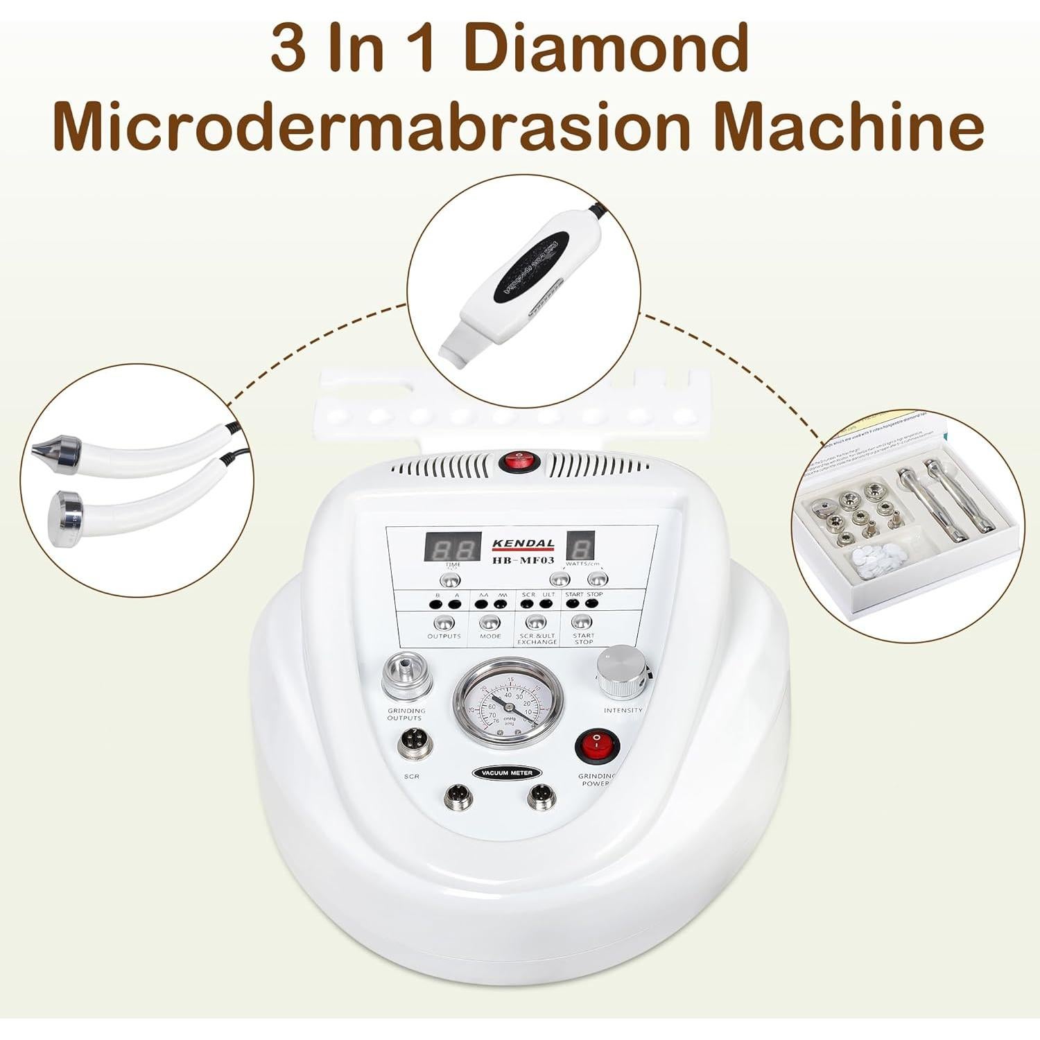 Máquina Profesional de Microdermoabrasión Kendal 3 en 1
