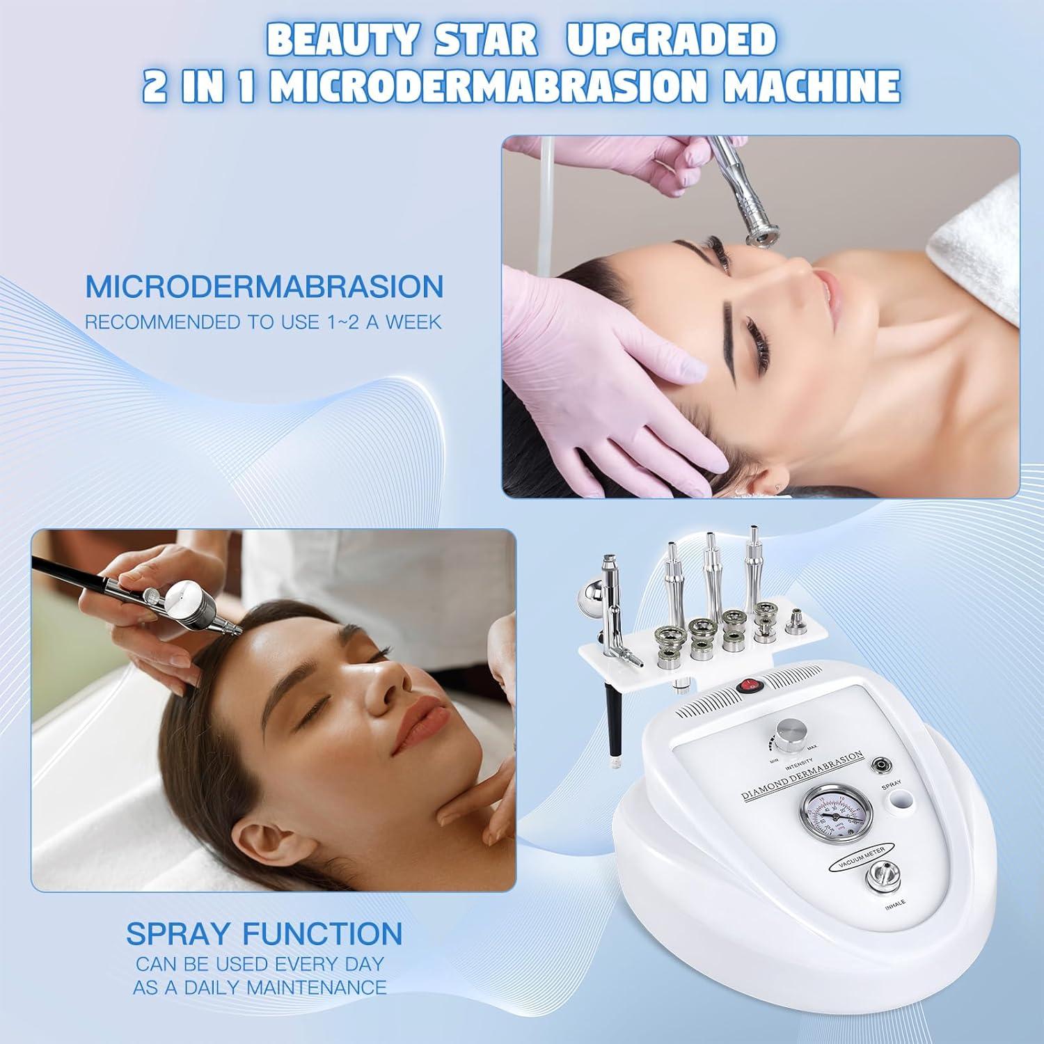 Máquina de Microdermoabrasión 2 en 1 Beauty Star - Limpieza Facial Profesional