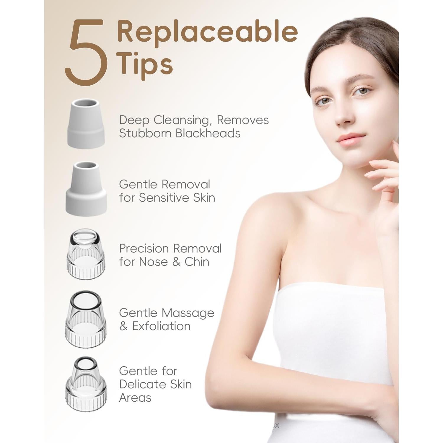 Removedor de Puntos Negros FLYMOOO Blanco 3 Niveles Succión