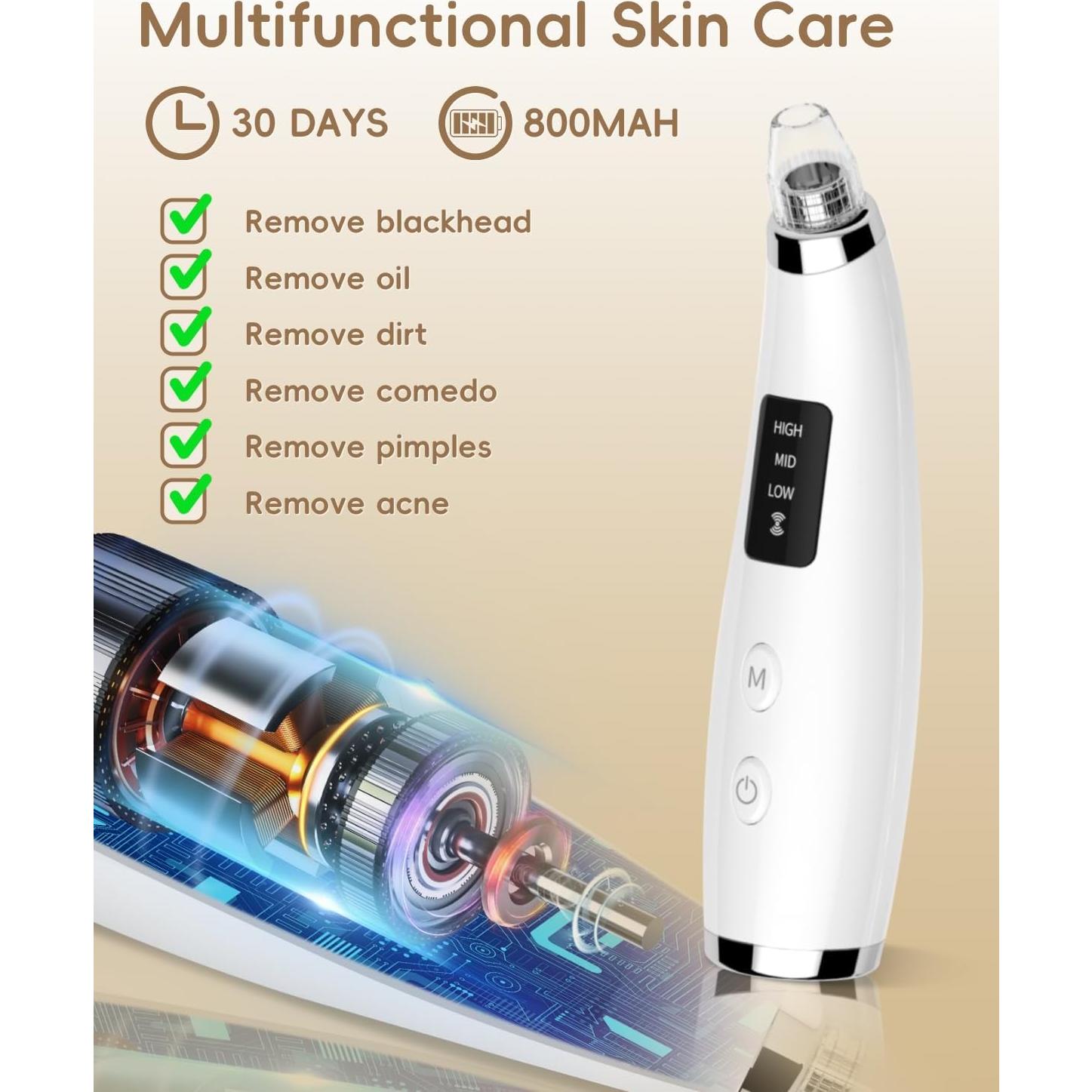 Removedor de Puntos Negros FLYMOOO Blanco 3 Niveles Succión