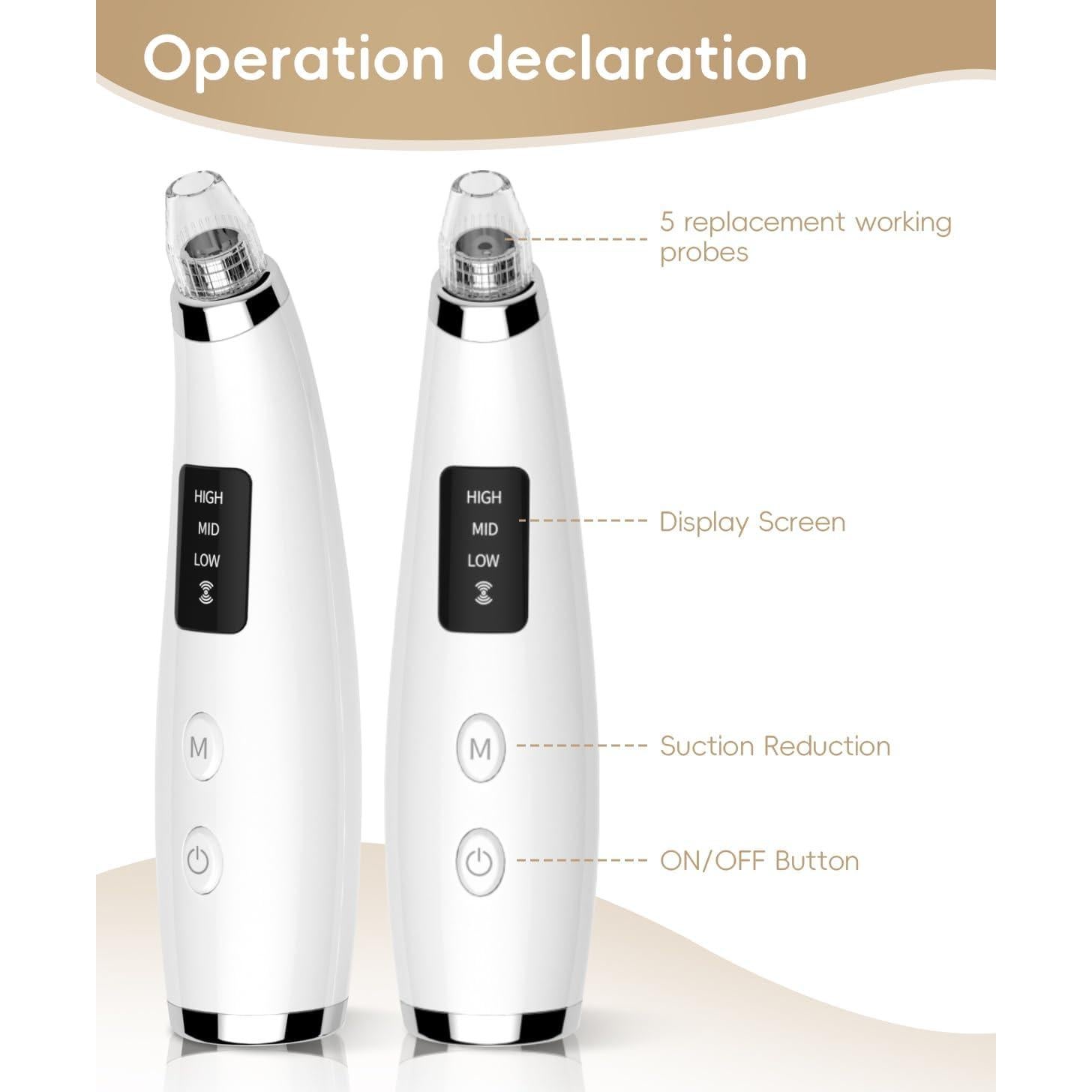 Removedor de Puntos Negros FLYMOOO Blanco 3 Niveles Succión