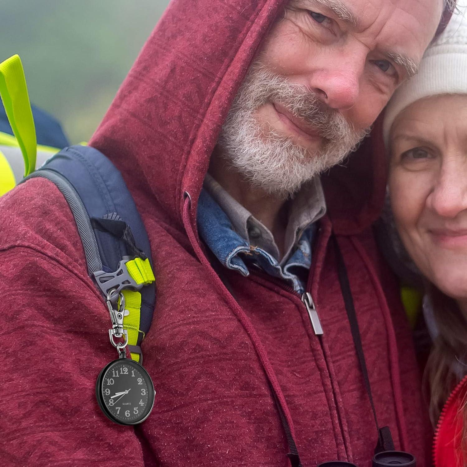 Reloj de bolsillo Junkin de cuarzo 2 piezas clip negro