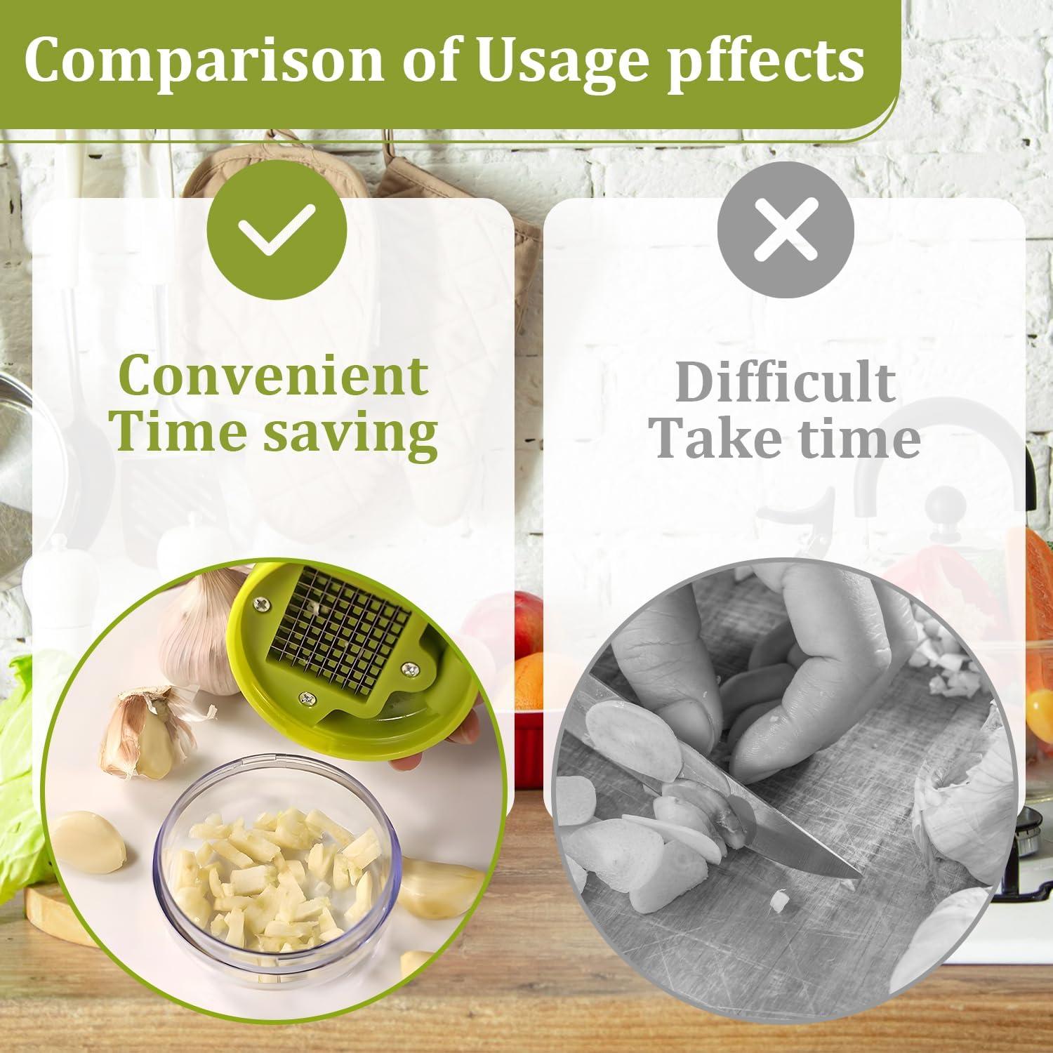 Juego de Prensa y Picadora de Ajo EQUNROY con Peladores