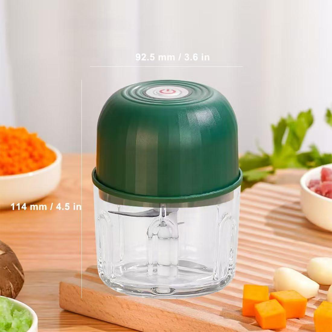 Electric Garlic Chopper Mini Food Crusher with Type C Charger - High-Power Electric Food Chopper for Vegetables, Fruits, and Nuts - Compact and Easy to Clean