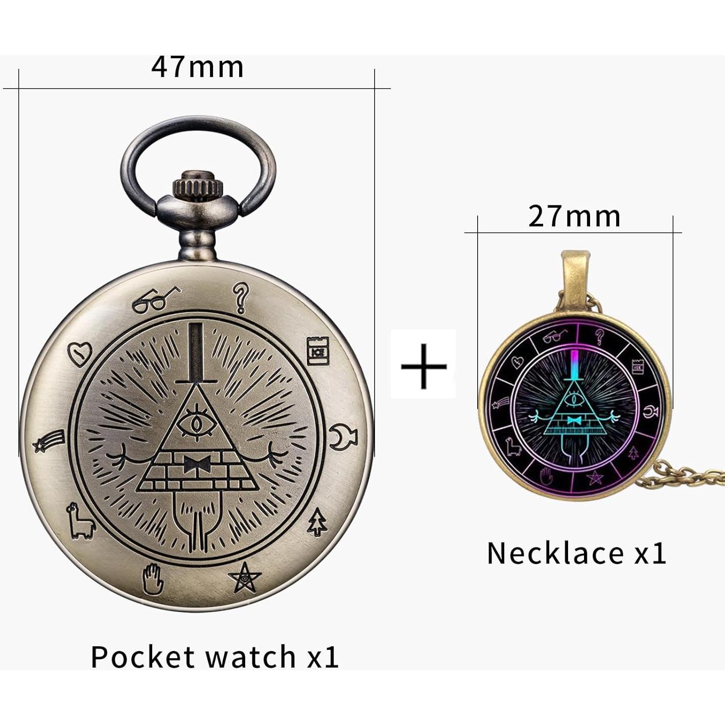 Reloj de bolsillo vintage BOSHIYA 4.6 cm con cadena