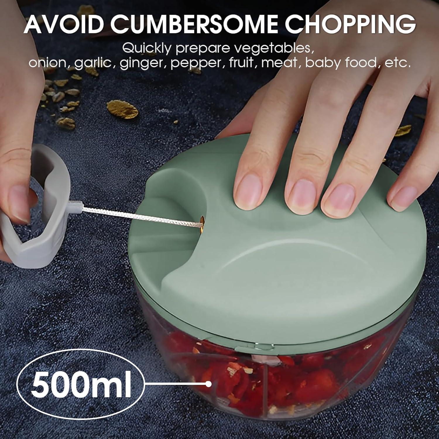 Cortador Manual de Verduras NIUAWASA 500ml Verde Antideslizante