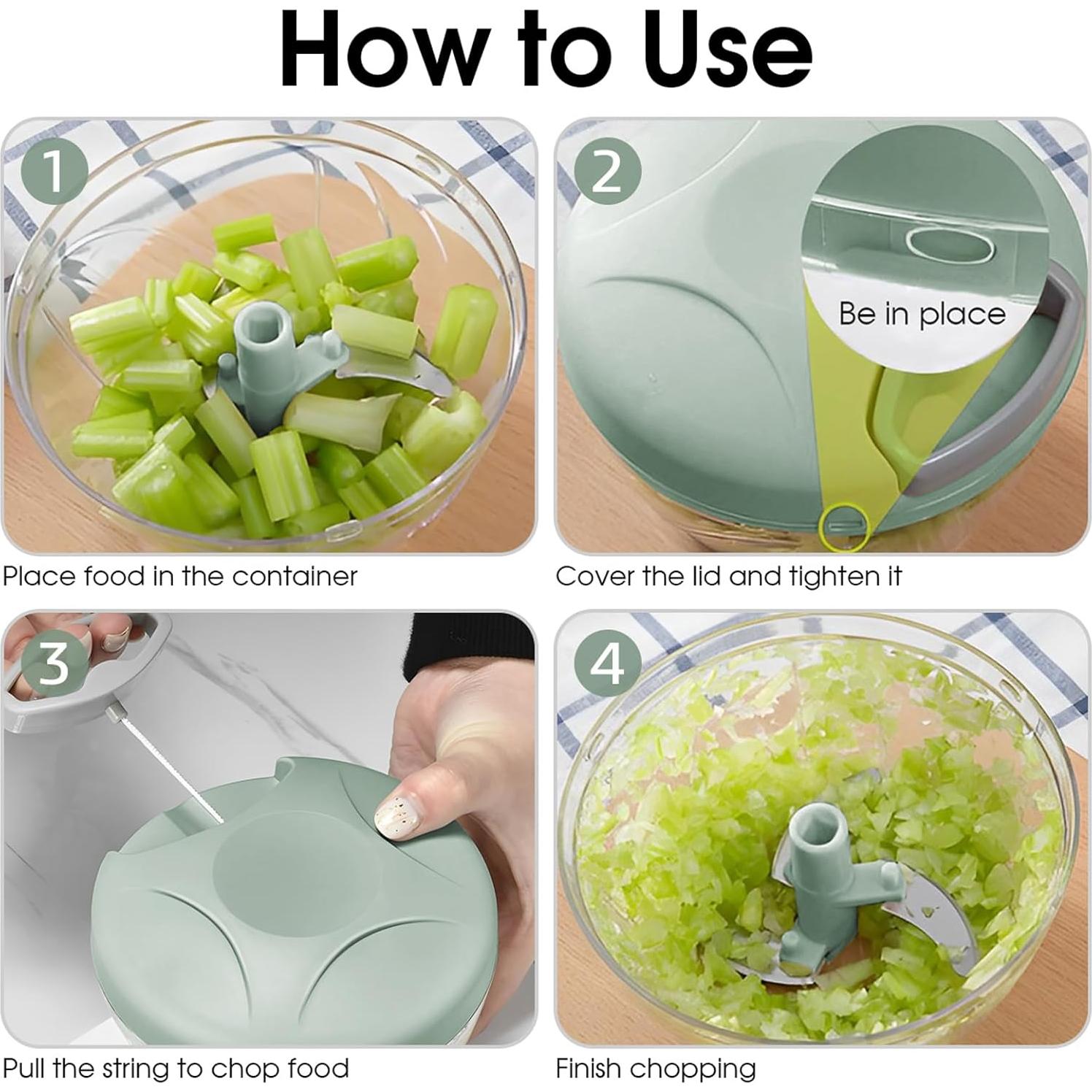 Cortador Manual de Verduras NIUAWASA 500ml Verde Antideslizante