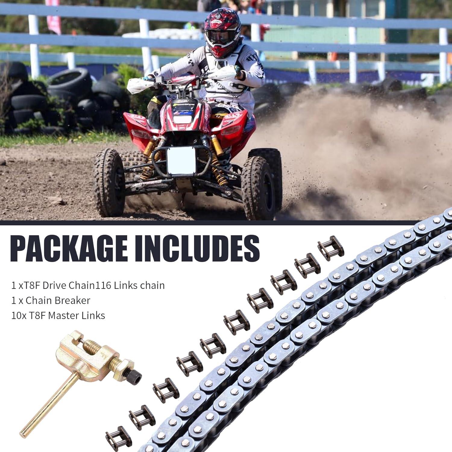 Cadena de transmisión T8F 116 eslabones MRELC para bicicleta