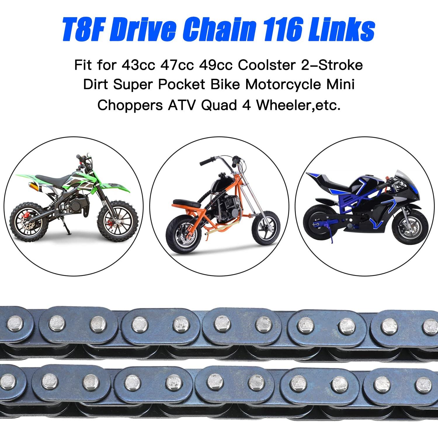 Cadena de transmisión YOXUFA T8F 116 eslabones 8mm