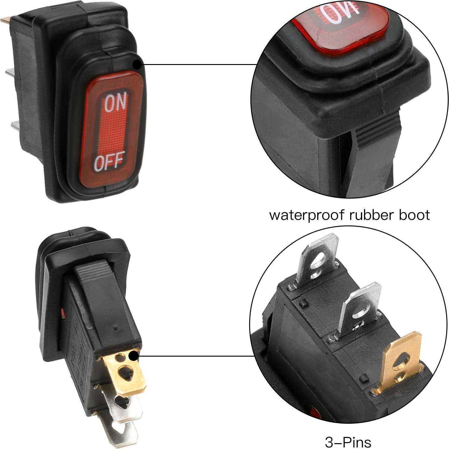 Interruptor encendido/apagado GREHUA KCD3 2 Pack 20A 250V