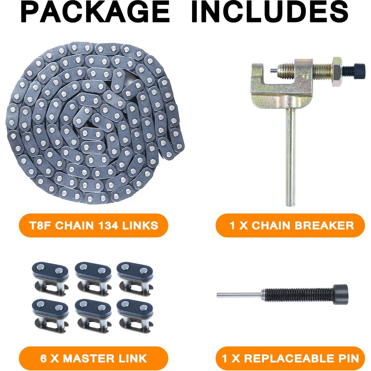 Cadena de transmisión T8F 134 eslabones + rompedor HOLATO