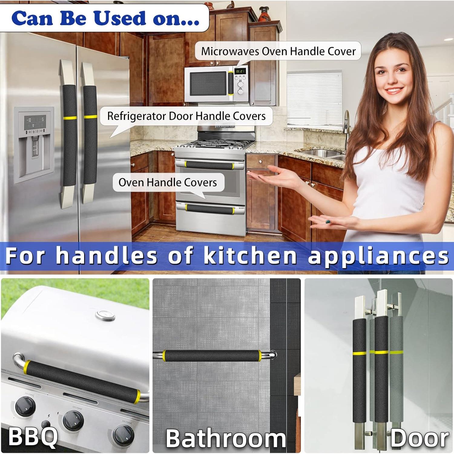 Cubiertas para Manijas de Refrigerador MRKG, Juego de 6, Negro