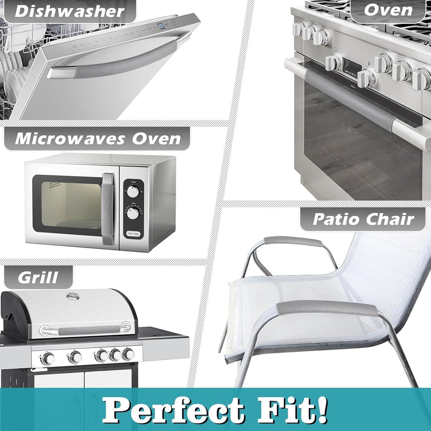 Cubiertas Ajustables para Manijas de Refrigerador Rikzor - 5 Piezas Gris