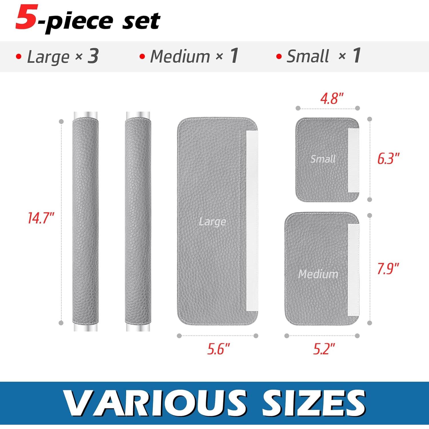 Cubiertas Ajustables para Manijas de Refrigerador Rikzor - 5 Piezas Gris