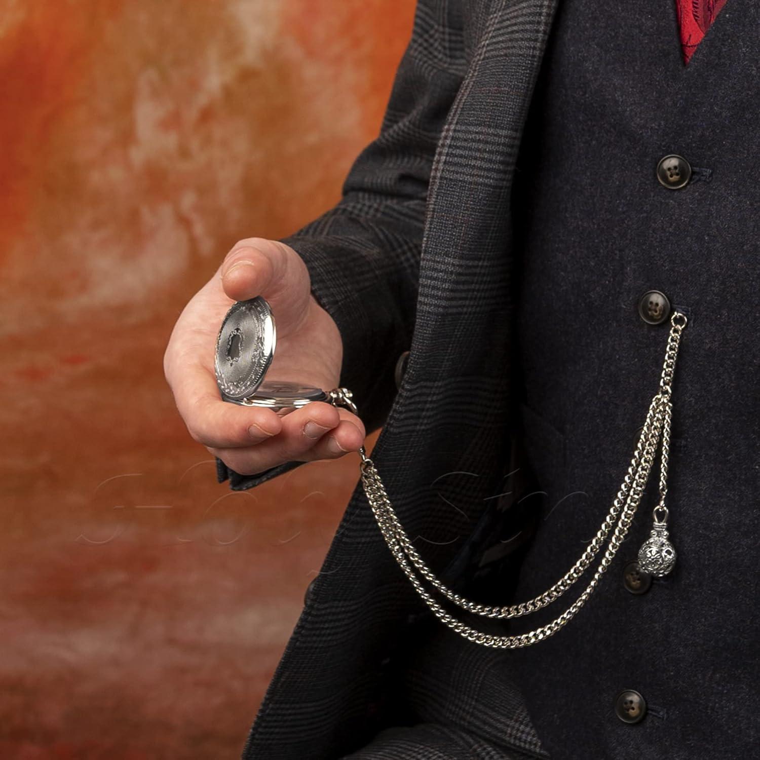 Cadena de Reloj de Bolsillo Holy Sins Plateada 30,48 cm