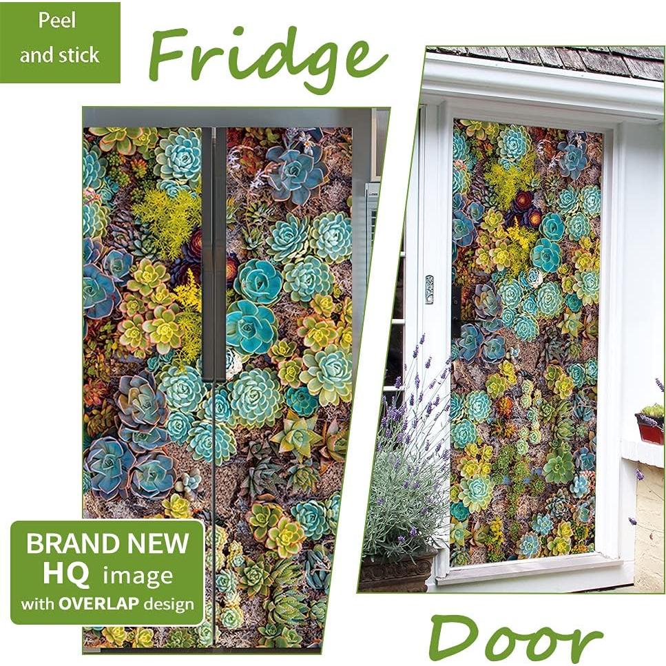 Mural de puerta autoadhesivo Alwayspon suculenta 82x200 cm