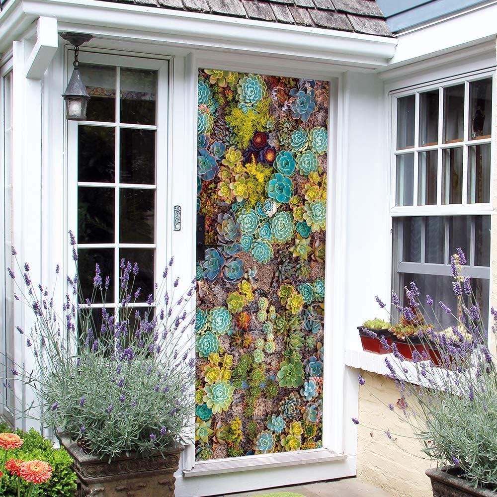 Mural de puerta autoadhesivo Alwayspon suculenta 82x200 cm