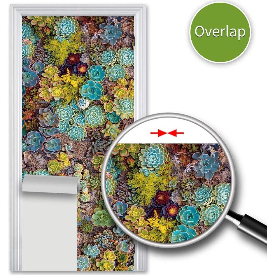 Mural de puerta autoadhesivo Alwayspon suculenta 82x200 cm