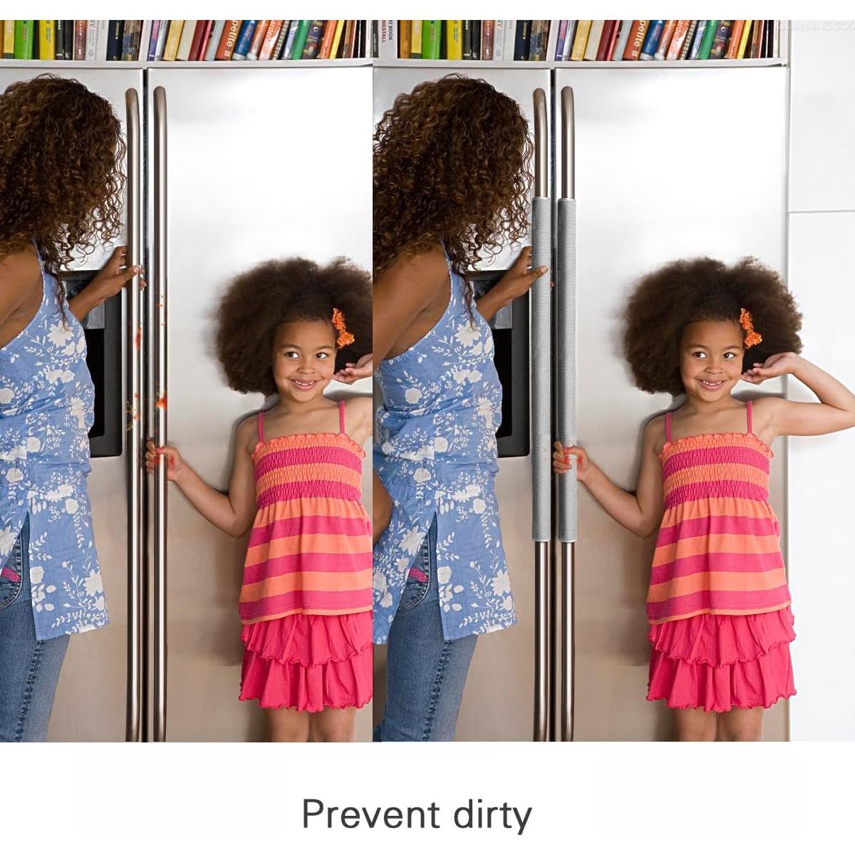 Cubiertas de Manijas de Refrigerador OUGAR8 2 Unidades Gris