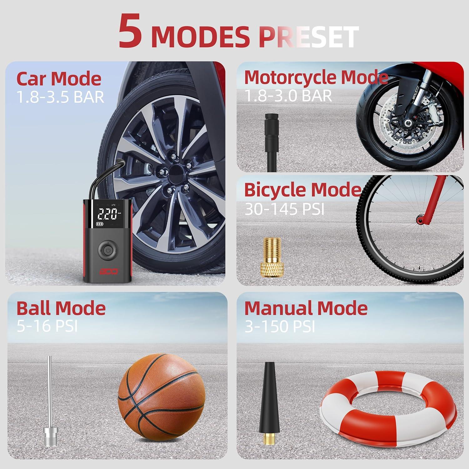 Compresor de Aire BDO 2191 - Inflador Portátil 150 PSI