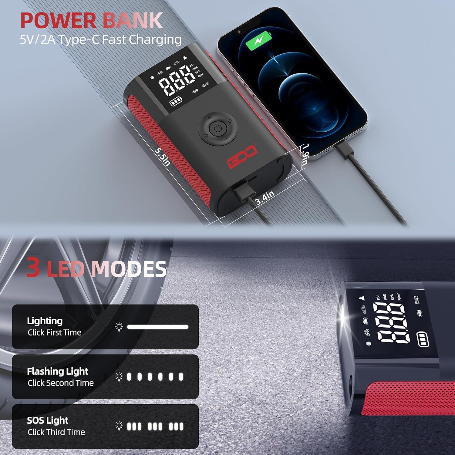 Compresor de Aire BDO 2191 - Inflador Portátil 150 PSI