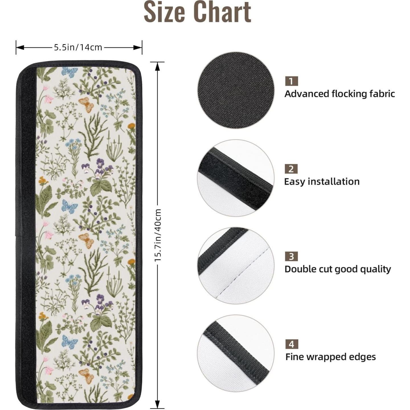 Cubiertas de Mango de Refrigerador LORTURE Floral Primavera - Juego de 2