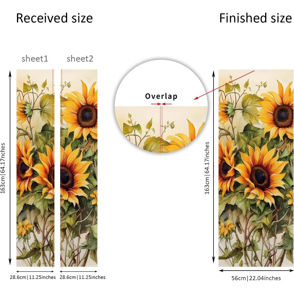 Mural Autoadhesivo para Refrigerador Funlife 56x163cm Girasol Vintage