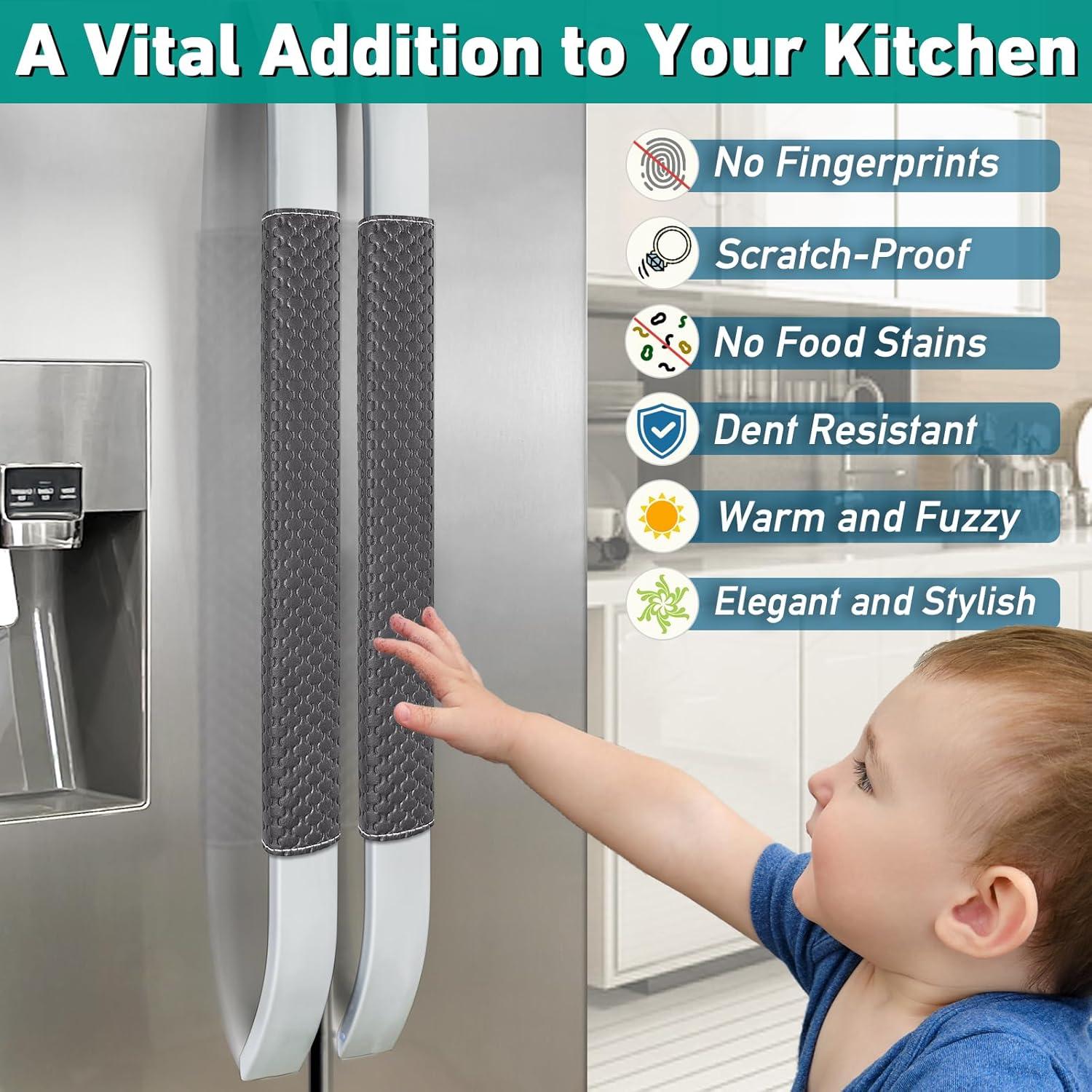 Cubiertas de Manijas de Refrigerador Luludamier 5 PCS Negro