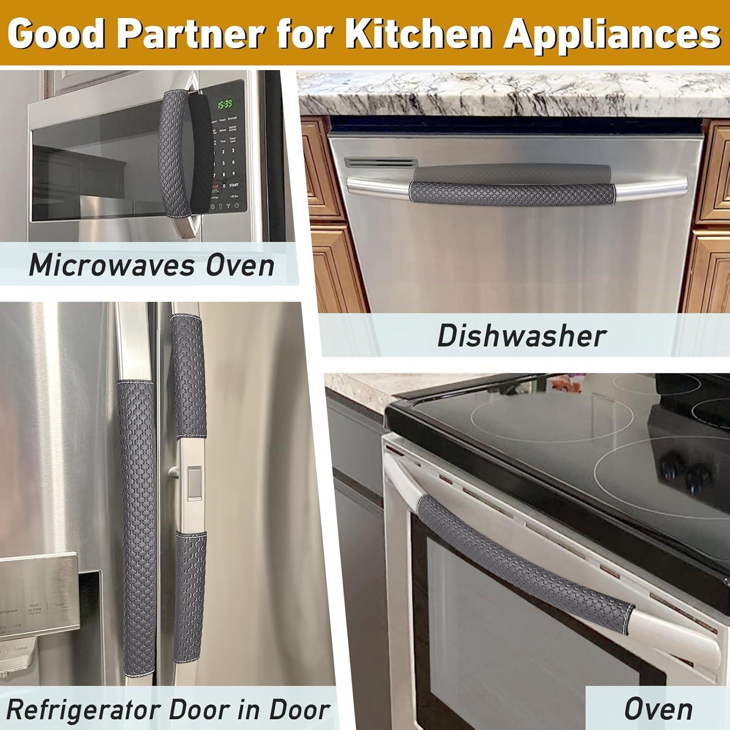 Cubiertas de Manijas de Refrigerador Luludamier 5 PCS Negro