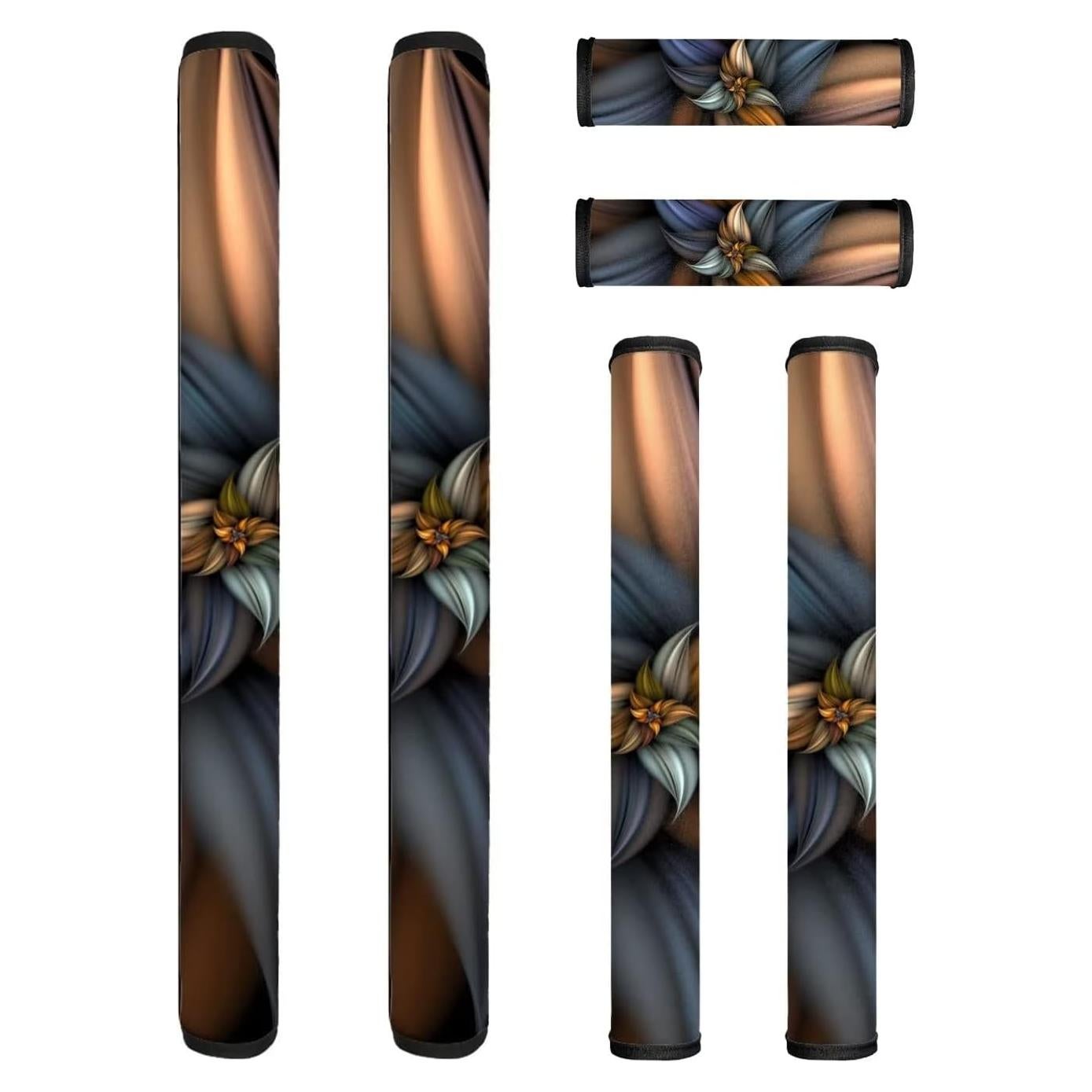 Juego de 6 fundas para manijas NETILGEN flor marrón