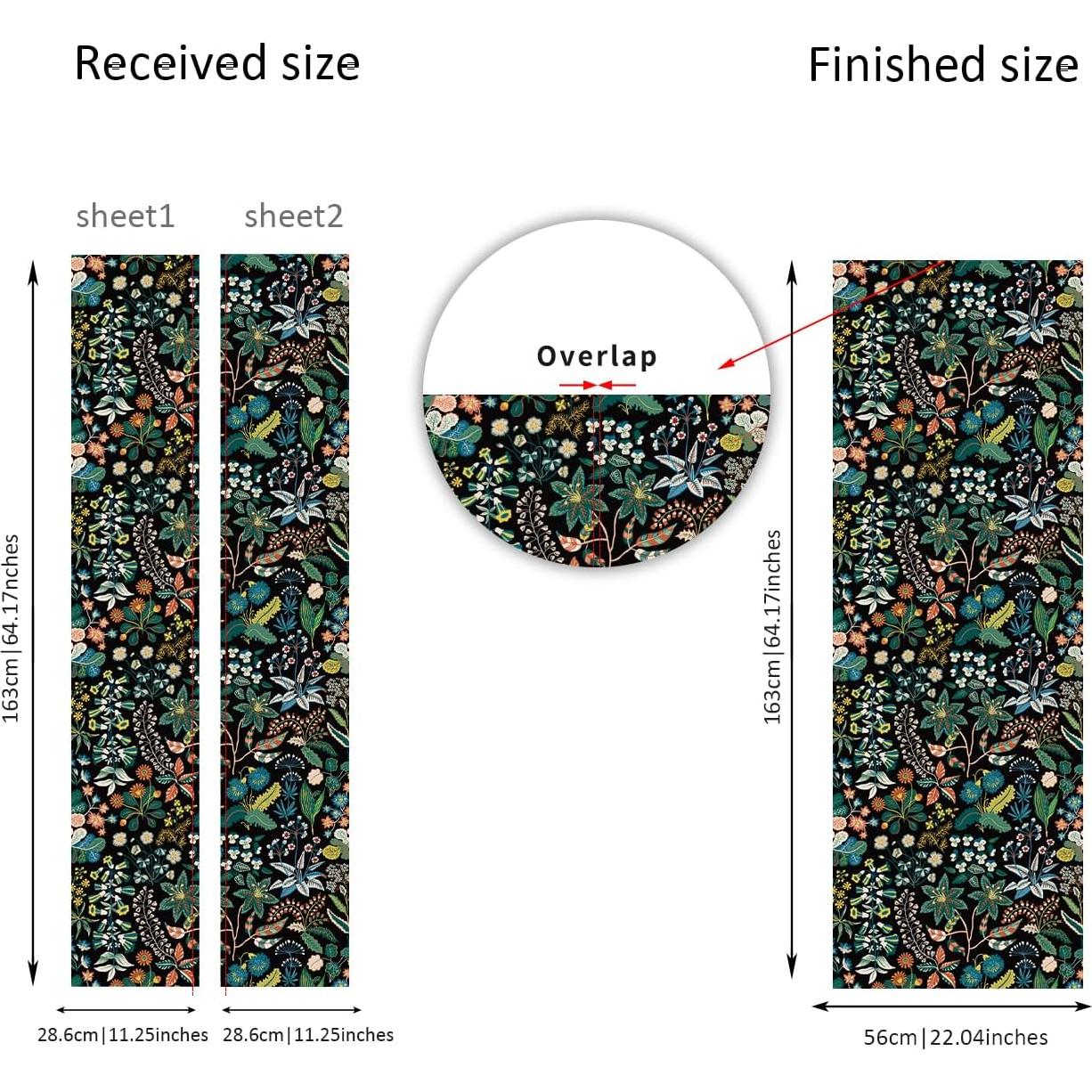 Mural Autoadhesivo para Refrigerador Funlife Floral 56x163cm