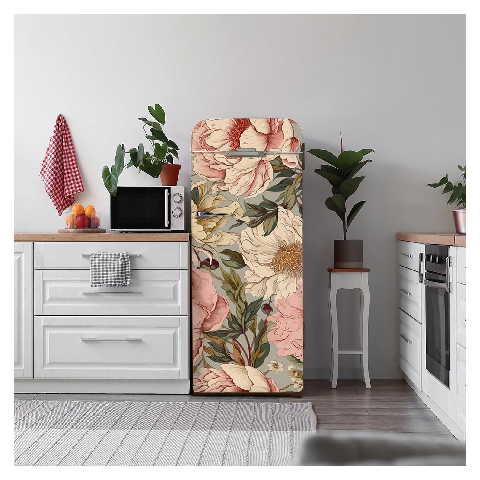 Calcomanías Murales Flortlias Peonía Rosa Vintage 56x163cm