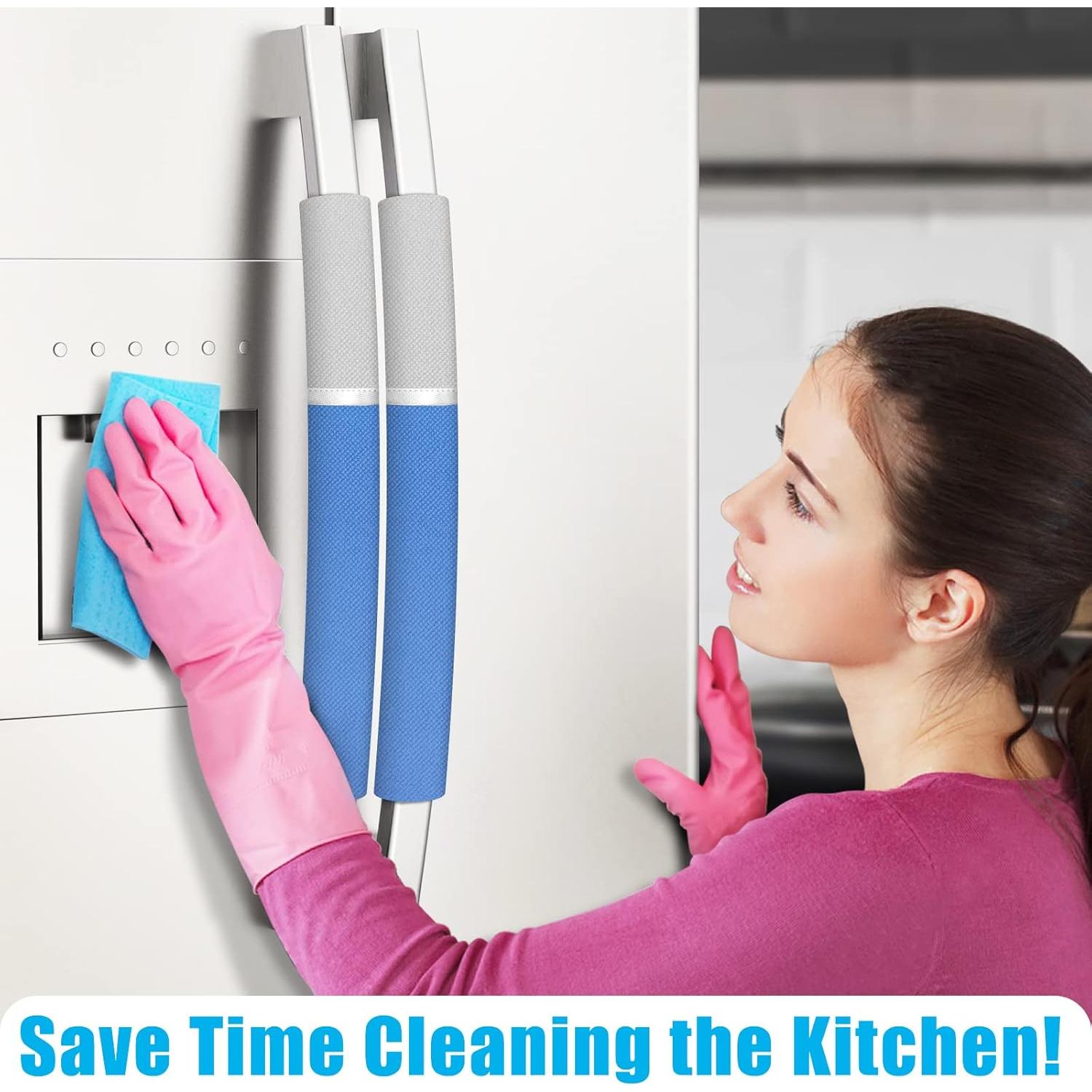 Cubiertas para Manijas de Refrigerador ELCOOR 5PCS Azul/Gris