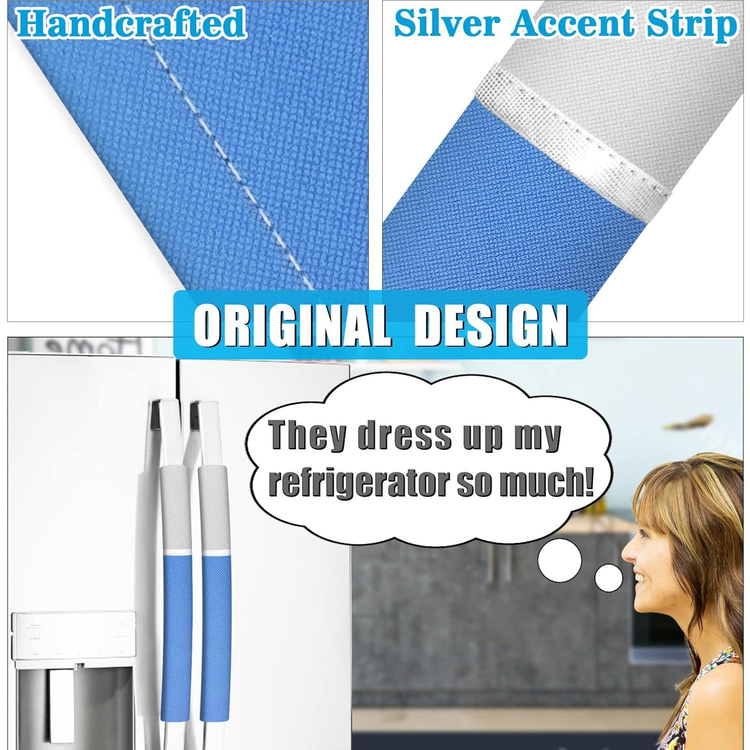 Cubiertas para Manijas de Refrigerador ELCOOR 5PCS Azul/Gris