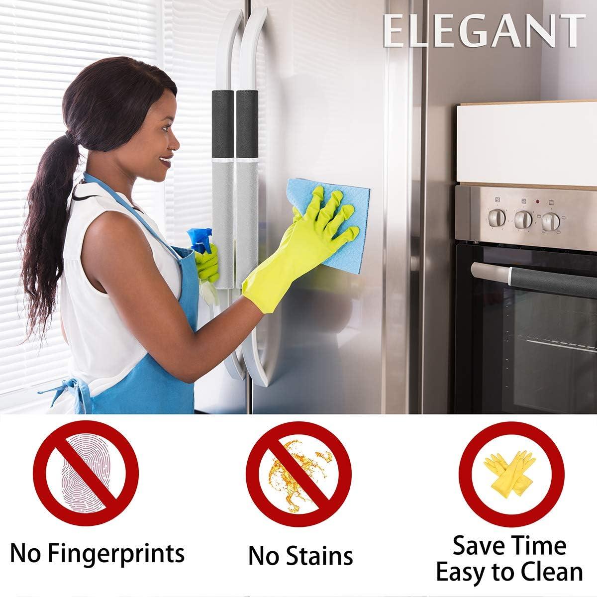 Cubiertas de Manijas de Refrigerador Miracle.M 2 Piezas Gris/Negro