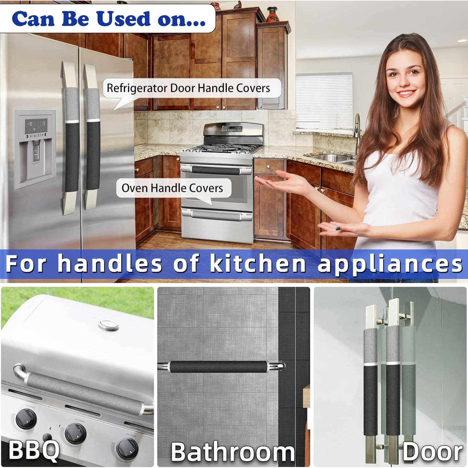 Cubiertas de Manijas de Refrigerador Miracle.M 2 Piezas Gris/Negro