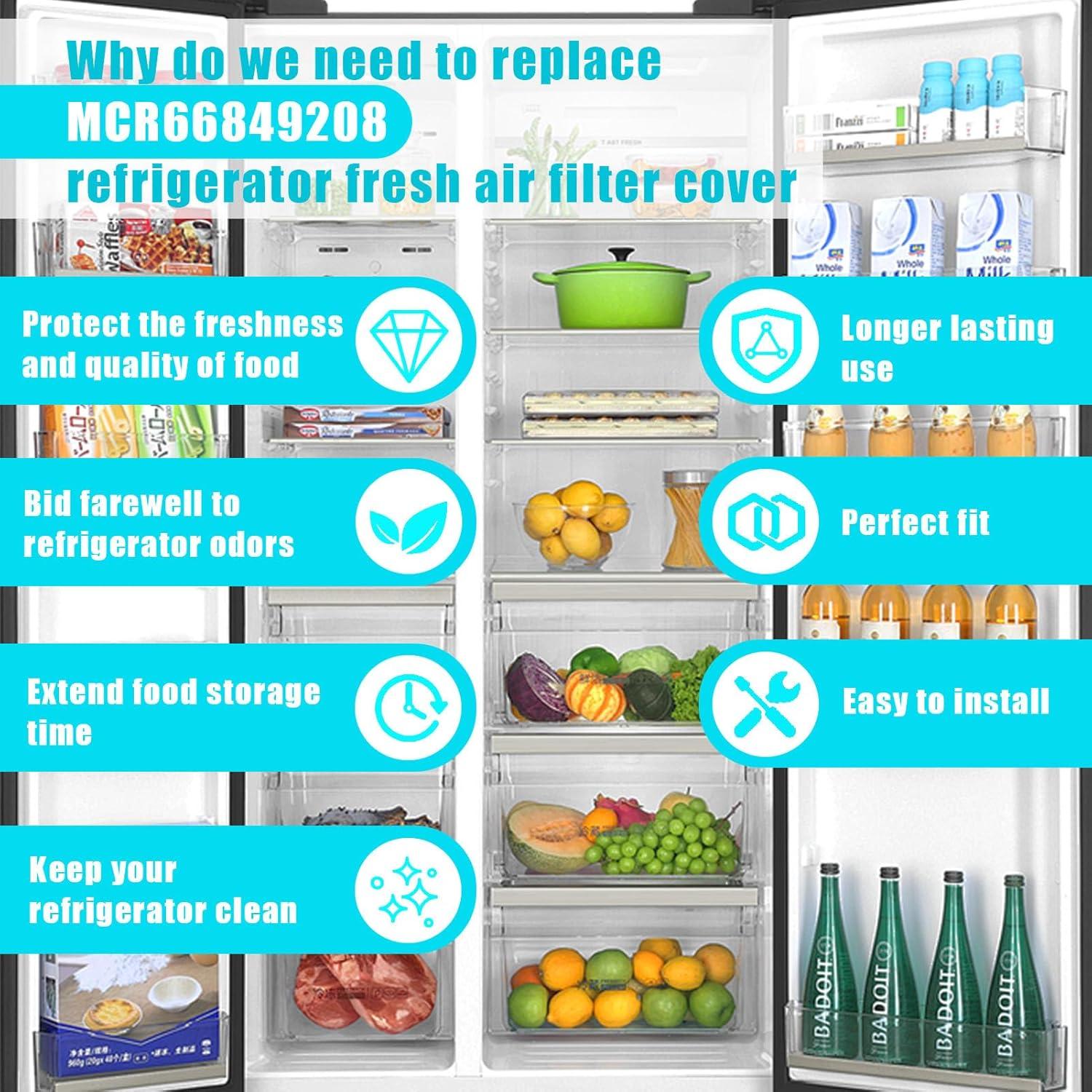 Cubierta Filtro Aire Refrigerador Tesidol MCR66849208 + 3 Filtros LT120F