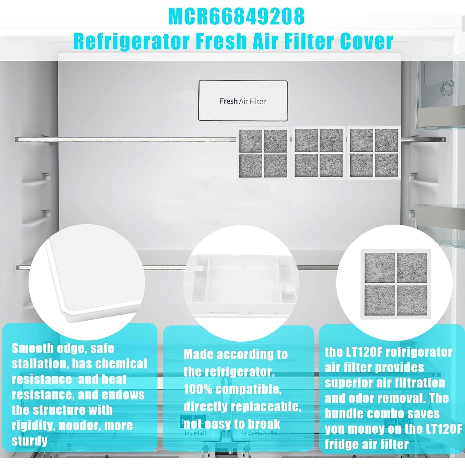 Cubierta Filtro Aire Refrigerador Tesidol MCR66849208 + 3 Filtros LT120F