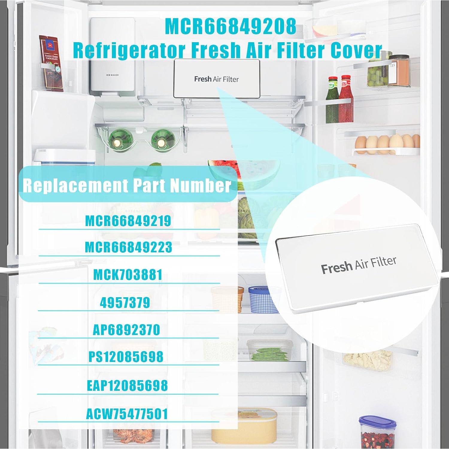 Cubierta Filtro Aire Refrigerador Tesidol MCR66849208 + 3 Filtros LT120F