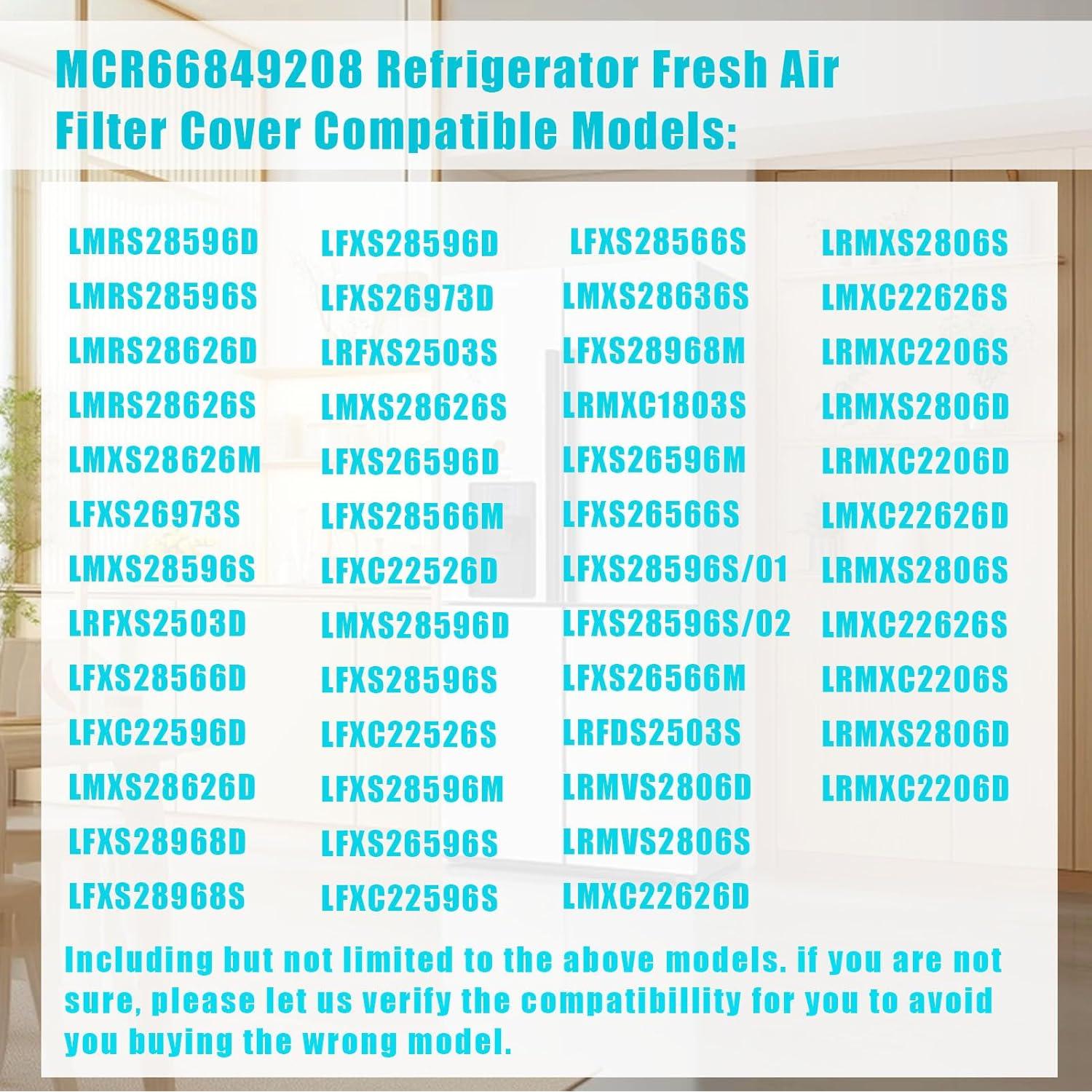 Cubierta Filtro Aire Refrigerador Tesidol MCR66849208 + 3 Filtros LT120F